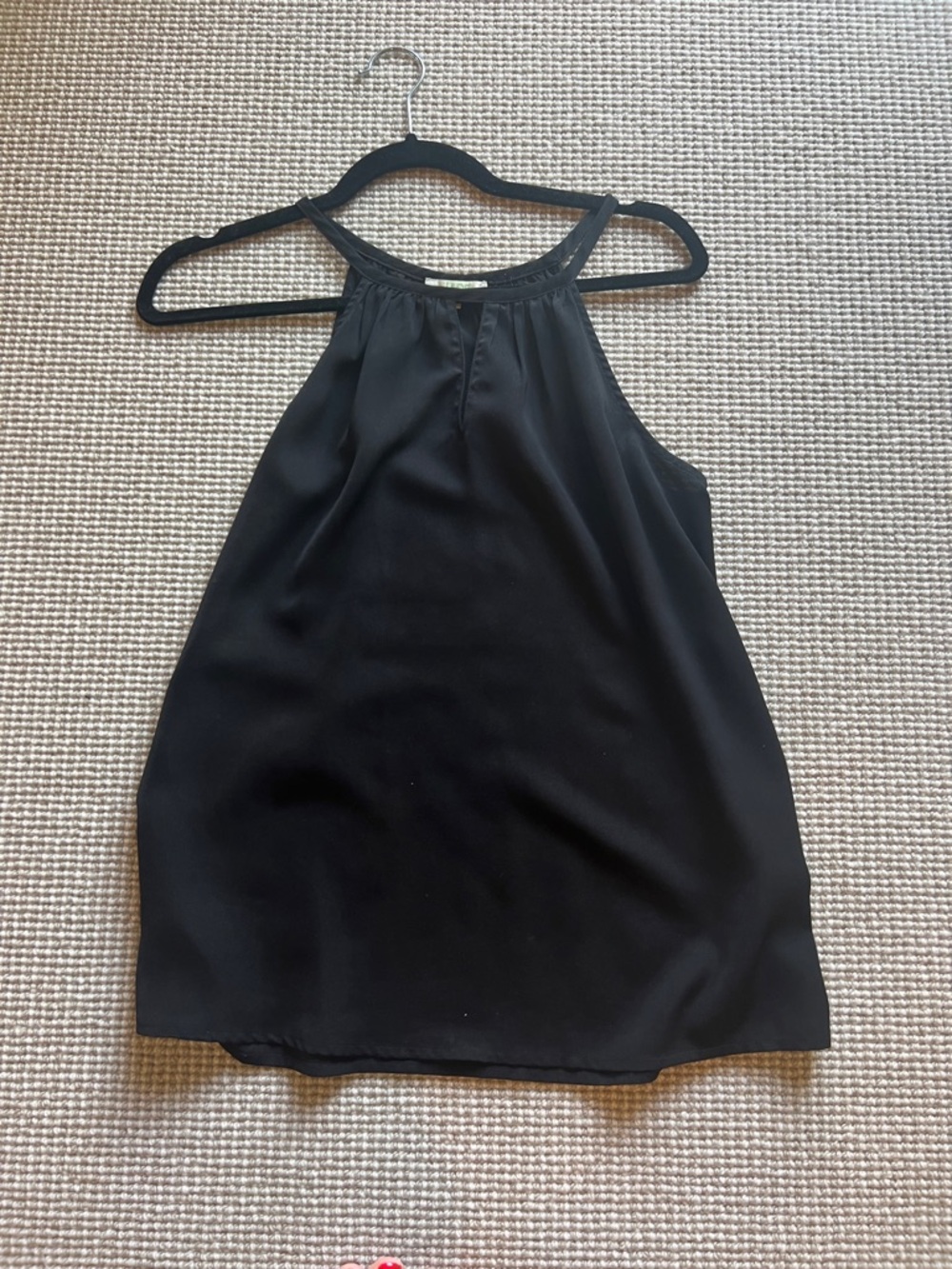 Jade Black Pleated Halter Top